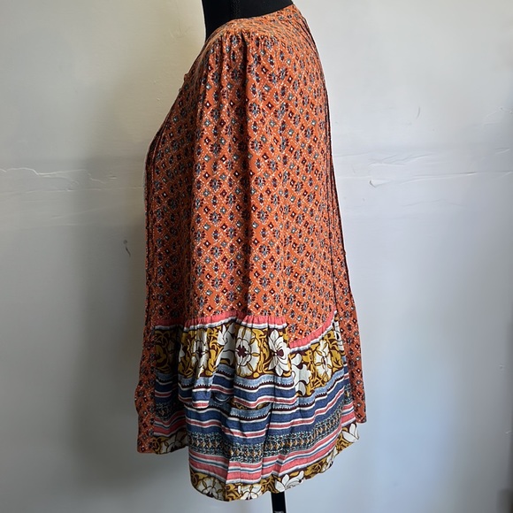 Anthropologie Maeve Hiver Blouse Button Front Lace Boho Sz 6 - Picture 5 of 11